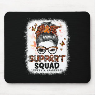 Squad Messy Bun Butterfly Orange Ribbon Leukaemia Mouse Pad