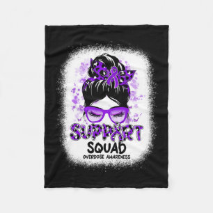 Squad Messy Bun Butterfly Purple Ribbon Overdose Fleece Blanket