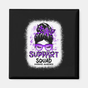 Squad Messy Bun Butterfly Purple Ribbon Overdose Magnet