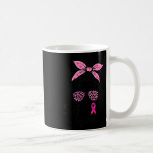 Squad Messy Bun Leopard Pink Breast Cancer Awarene Coffee Mug