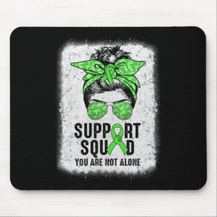 Squad Messy Bun Warrior Green Mental Health Awaren Mouse Pad