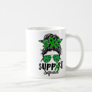 Squad Messy Bun Warrior Green Mental Health Proble Coffee Mug