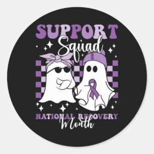 Squad National Recovery Month Addiction Recovery Classic Round Sticker