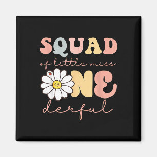 Squad of little miss onederful first bday daisy magnet
