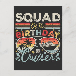 Squad of the Birthday Cruiser Vacation Postcard