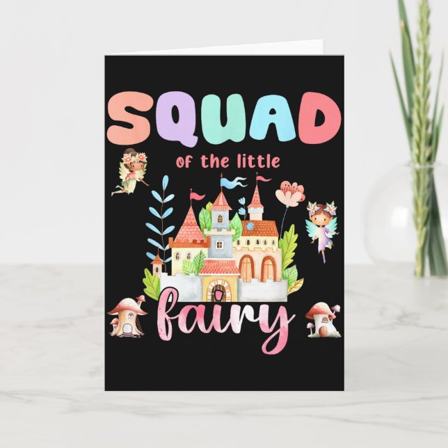 Squad Of The Little Fairy 1st Birthday Girl Fairyt Card (Front)