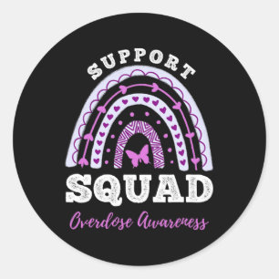 Squad Overdose Awareness Rainbow Classic Round Sticker