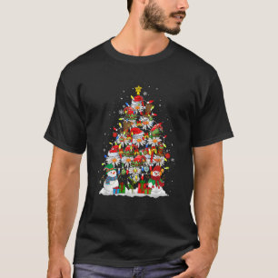 Squad Santa Reindeer Elf Daisies Christmas Tree Fl T-Shirt