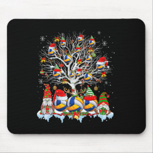 Squad Santa Reindeer Volleyball On Xmas Tree Gnome Mouse Pad