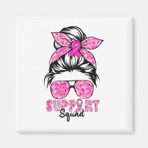 Squad Team Breast Cancer Awareness Warrior Messy B Magnet