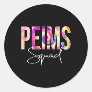 Squad Tie Dye Back To School Women Appreciation Classic Round Sticker