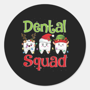 Squad Tooth Christmas Tshirt Dental Assistant Gift Classic Round Sticker