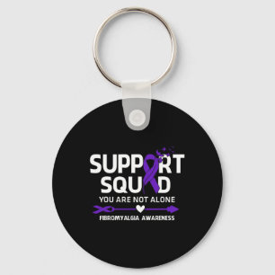 Squad Warrior Fibromyalgia Awareness Feather Key Ring