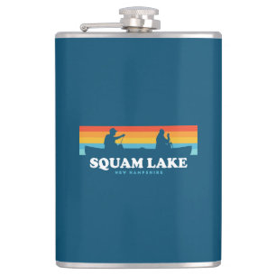 Squam Lake New Hampshire Canoe Hip Flask