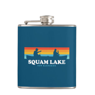 Squam Lake New Hampshire Canoe Hip Flask