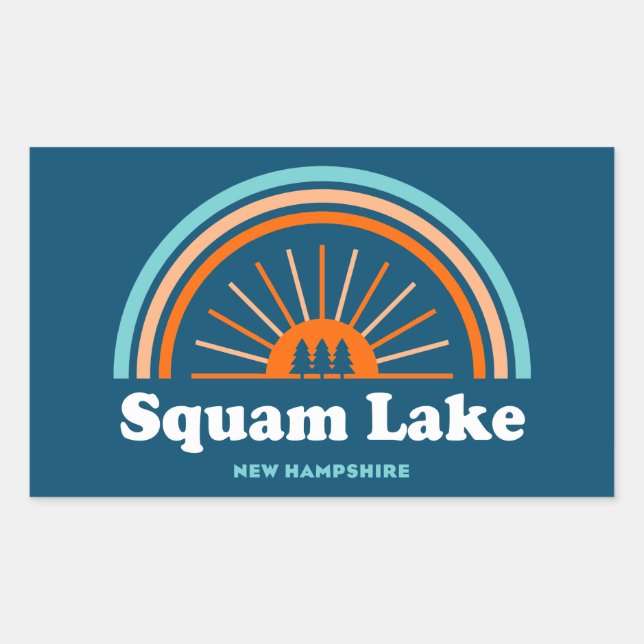 Squam Lake New Hampshire Rainbow Rectangular Sticker (Front)