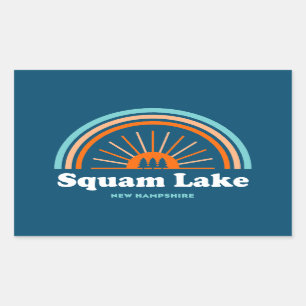 Squam Lake New Hampshire Rainbow Rectangular Sticker