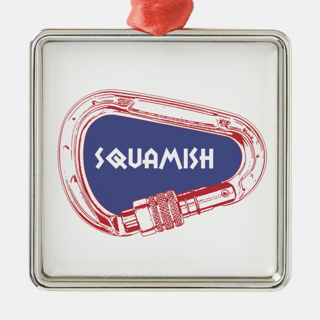Squamish Climbing Carabiner Metal Ornament (Front)