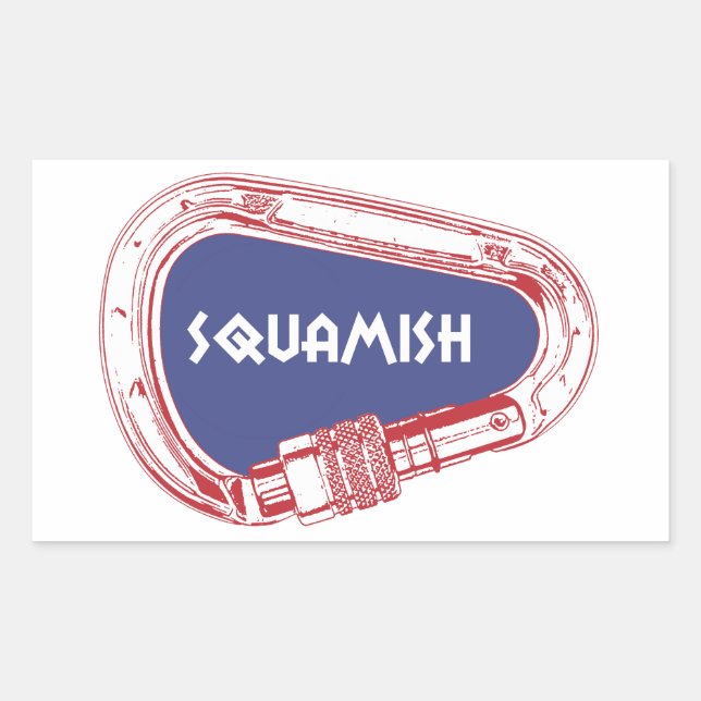 Squamish Climbing Carabiner Rectangular Sticker (Front)
