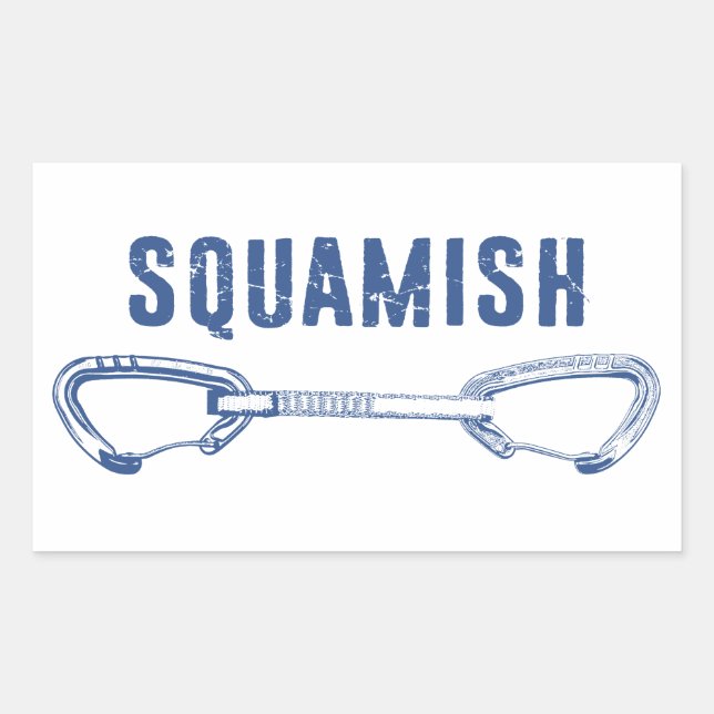 Squamish Climbing Quickdraw Rectangular Sticker (Front)