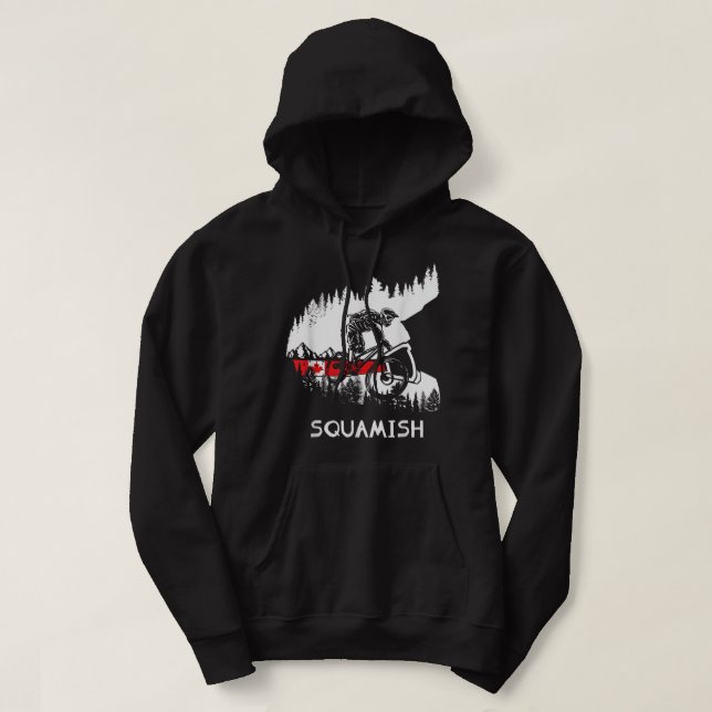 Squamish MTB Downhill Trail Biker British Columbia Hoodie (Design Front)