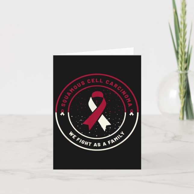 Squamous Cell Carcinoma Ribbon Awareness Family Su Card (Front)