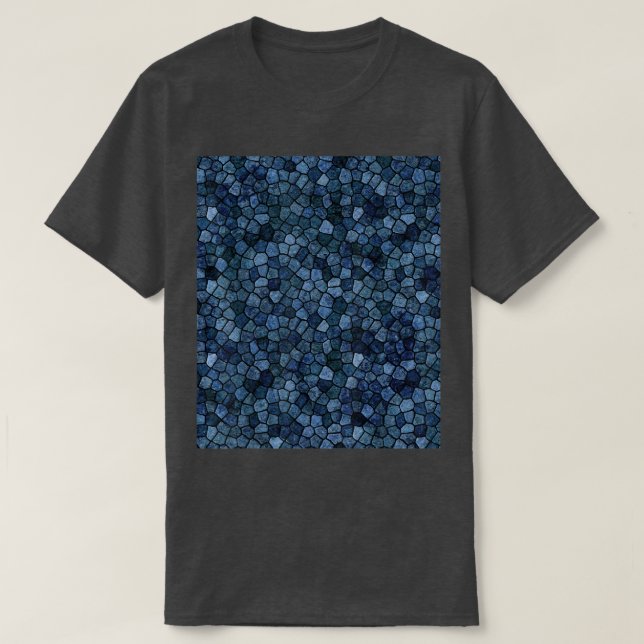 Squamous Scaly Pattern In Midnight Blue  T-Shirt (Design Front)
