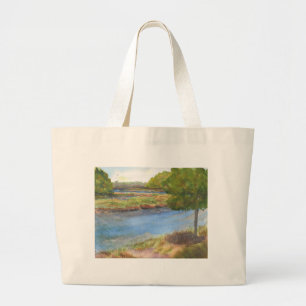squamscott river at newfields july 31 2015 large tote bag
