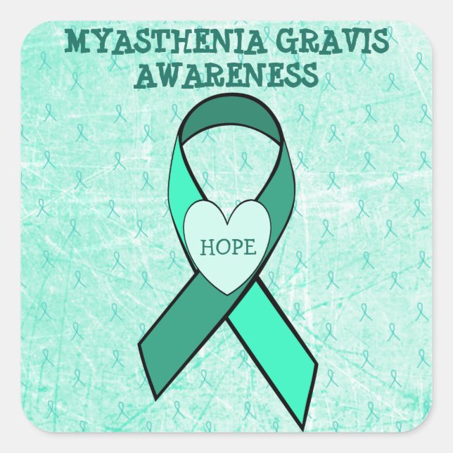 Squar SHAPED  MYASTHENIA GRAVIS AWARENESS  STICKER (Front)