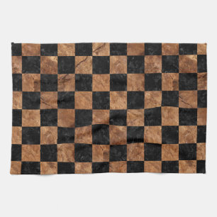 SQUARE1 BLACK MARBLE & BROWN STONE TEA TOWEL