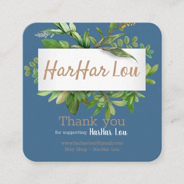 Square, 2.5" x 2.5" Business Card (Front)