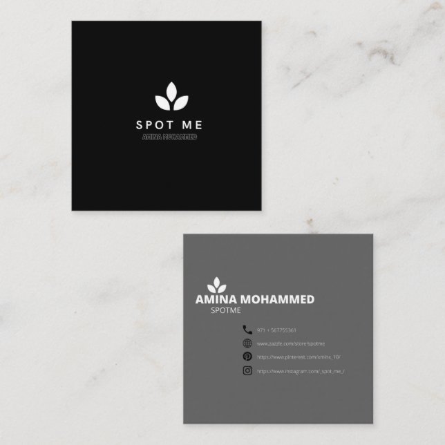 Square, 2.5" x 2.5" Spotme Business Card (Front/Back)