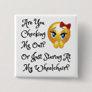 Square 2 inch Button - Checking Me Out?