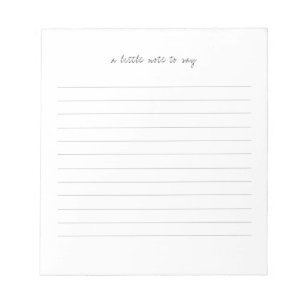Square A Little Note to Say Script Line Notepad