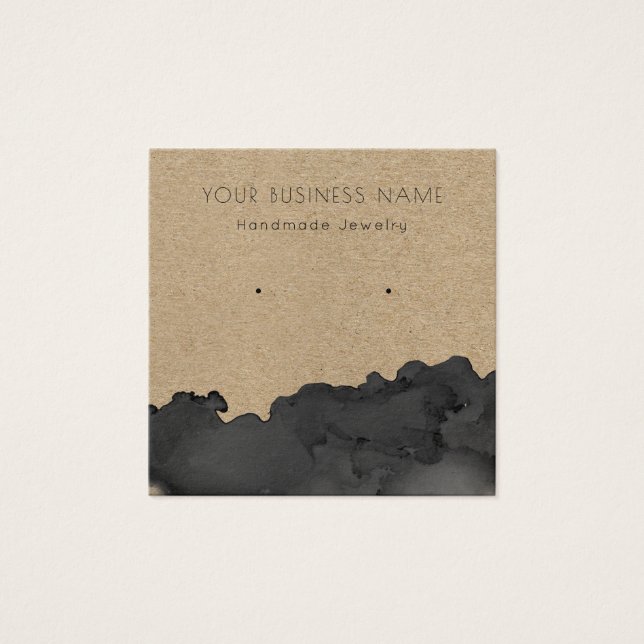 Square Abstract Ink Wash Earring Display Cards (Front)