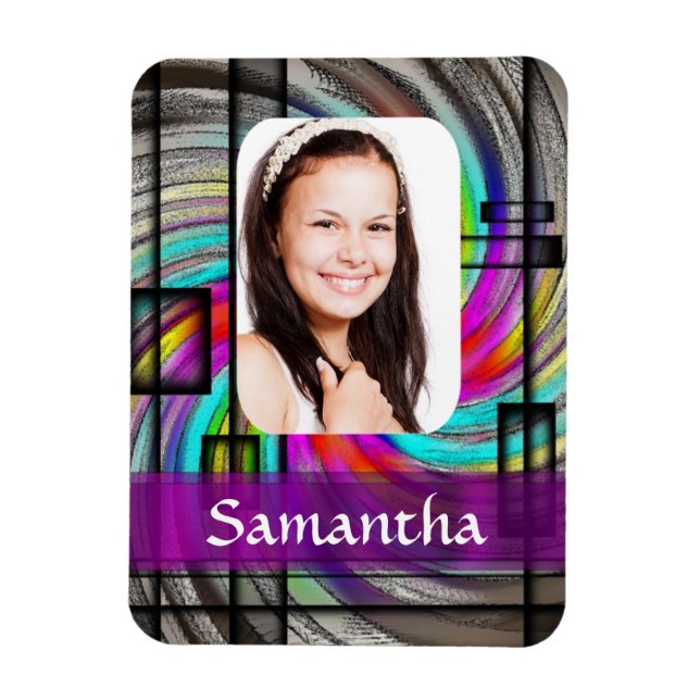 Square abstract photo template magnet (Vertical)