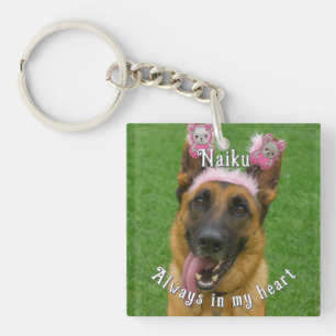 Square Acrylic Pet Photo Memorial Keychain