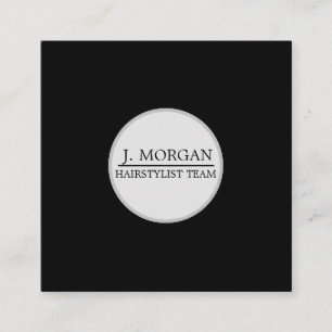 Square Add your logo custom circle black modern Square Business Card