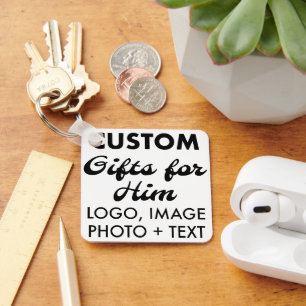 Square Aluminium Keychain Custom Gifts for Him