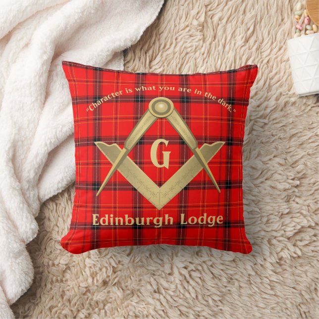 Square and Compass Customise With Lodge Cushion (Blanket)