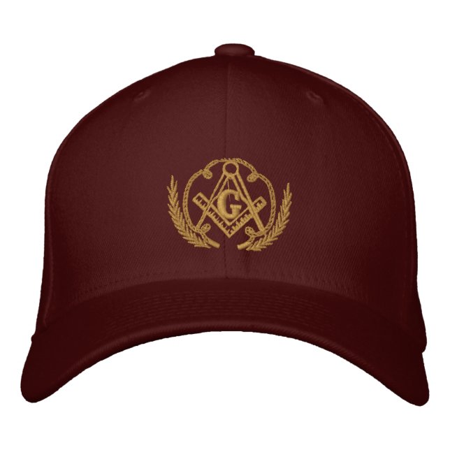 Square and Compass Embroidered Hat (Front)