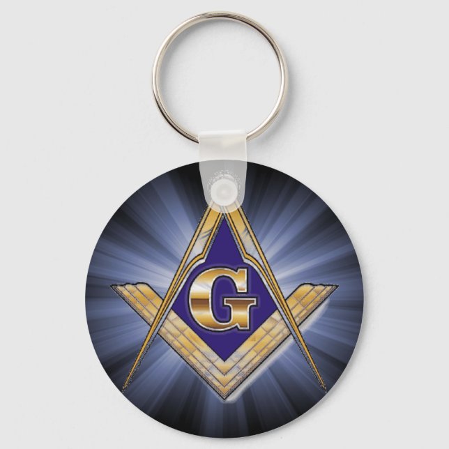 Square and Compass Key Ring (Front)