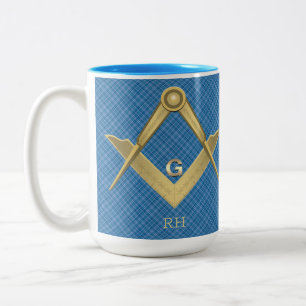 Square and Compass Monogrammed Mug
