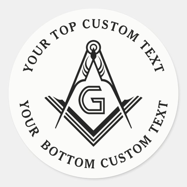 Square and Compass Round Masonic Stickers (Front)