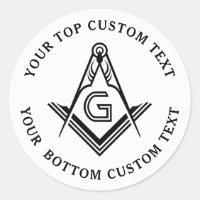 Square and Compass Round Masonic Stickers