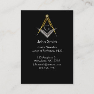 Square and Compass with All Seeing Eye Business Card