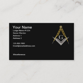Square and Compass with All Seeing Eye Business Card