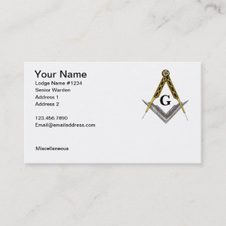 Square and Compass with All Seeing Eye Business Card