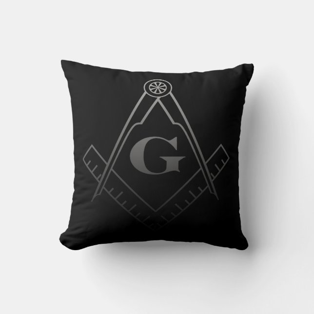 Square and Compass with Inset G Cushion (Front)
