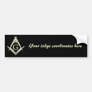 Square and Compasses Ornated Bumper Sticker
